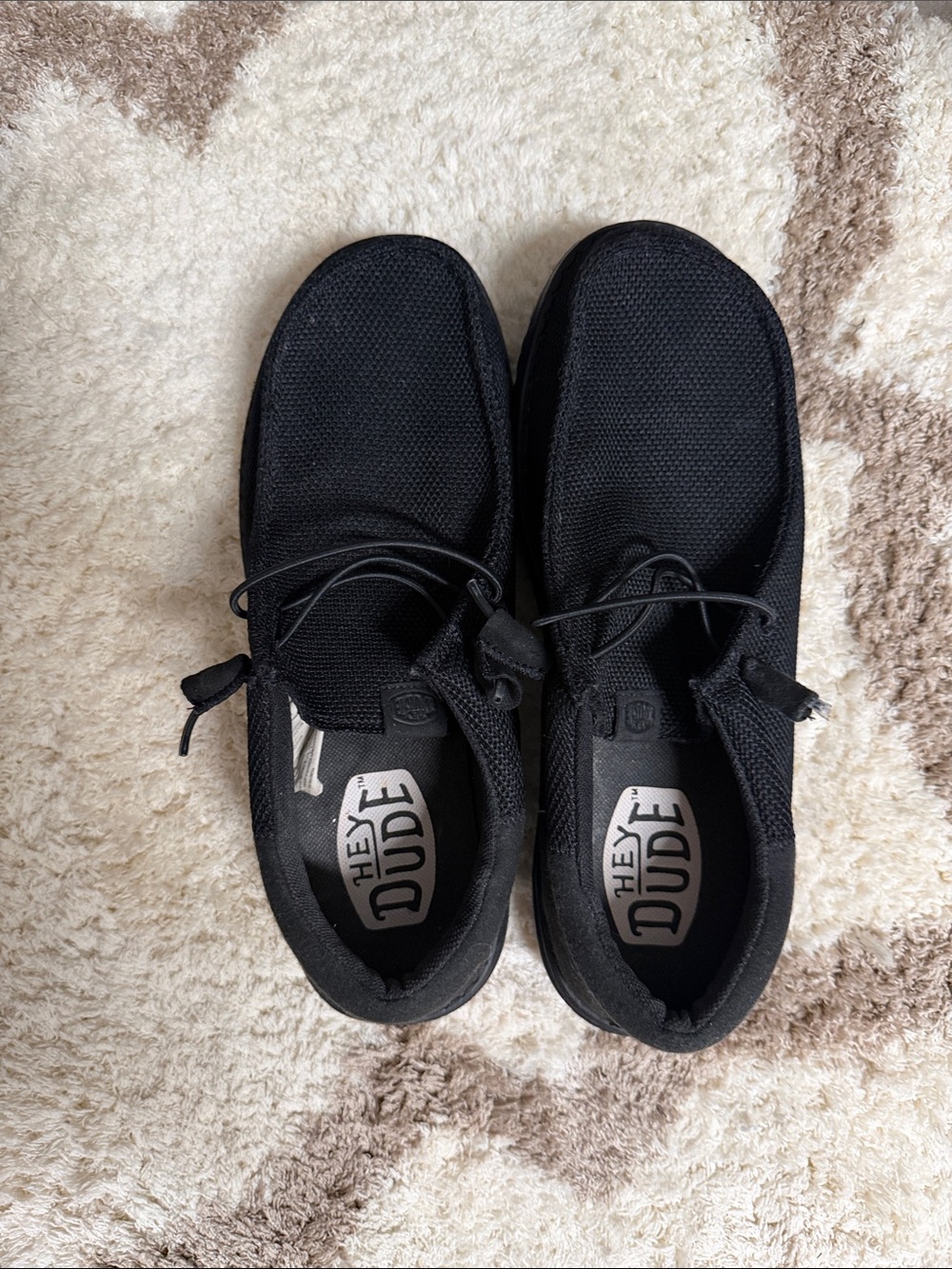 Hey Dude Men's Black Slip-On Knit Loafers